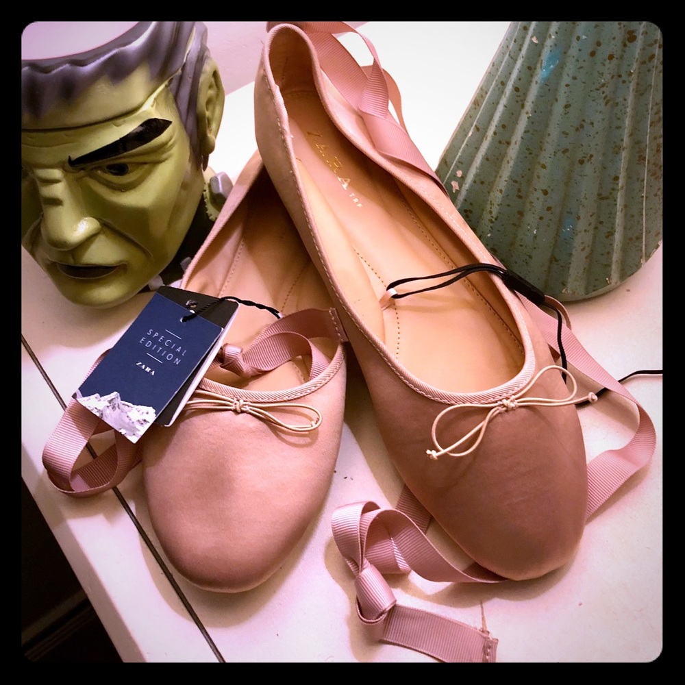 Zara blush pink ballet flats